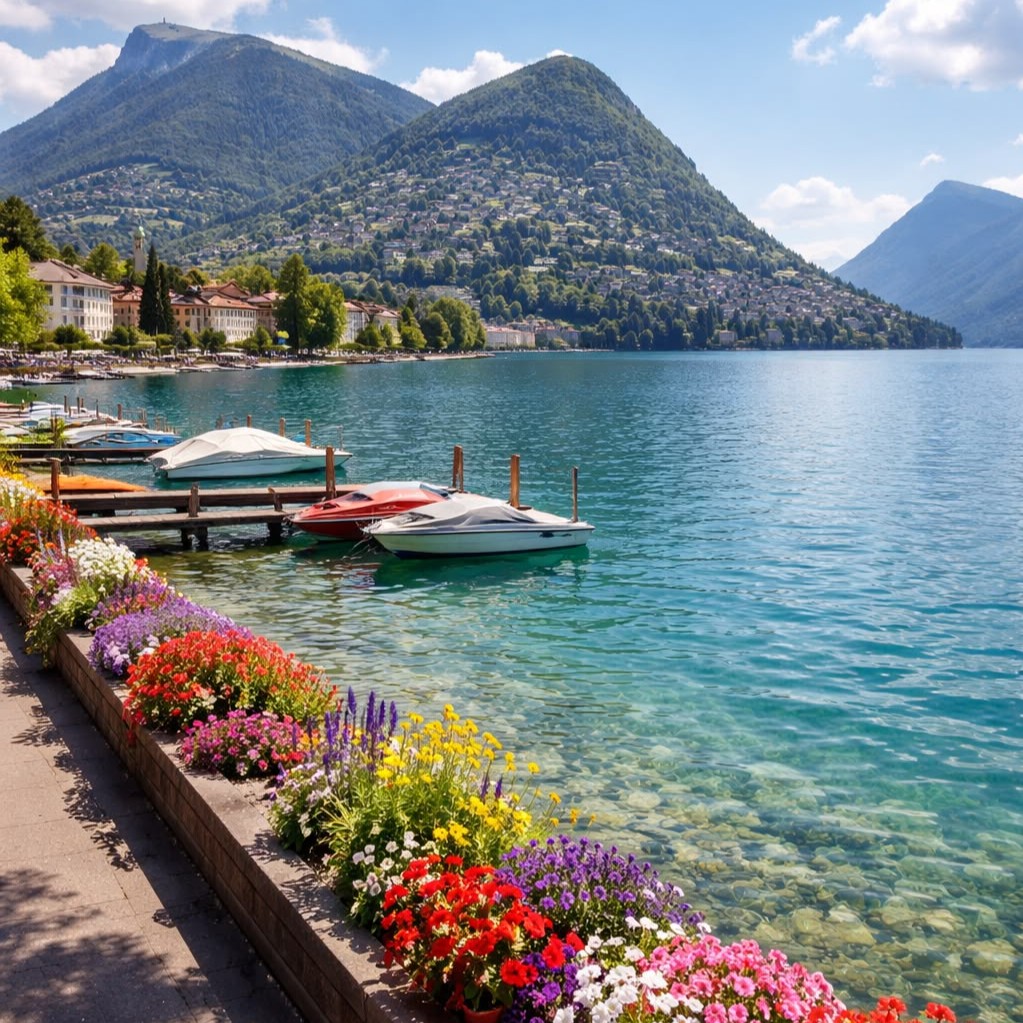 How can you plan a round-trip transfer between Zurich Airport (ZRH) and Lugano?