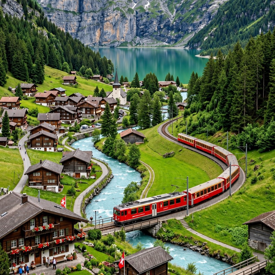 Zermatt shuttle train at Täsch railway station