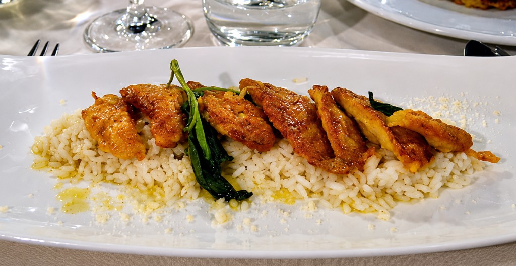 Rice with perch fillets, a traditional Lake Como dish