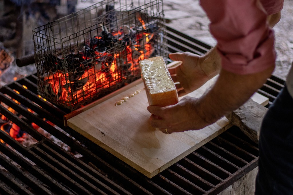 Raclette cheese served in Val Thorens