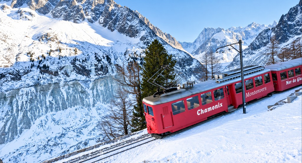 Montenvers mountain railway near Chamonix and the Mer de Glace