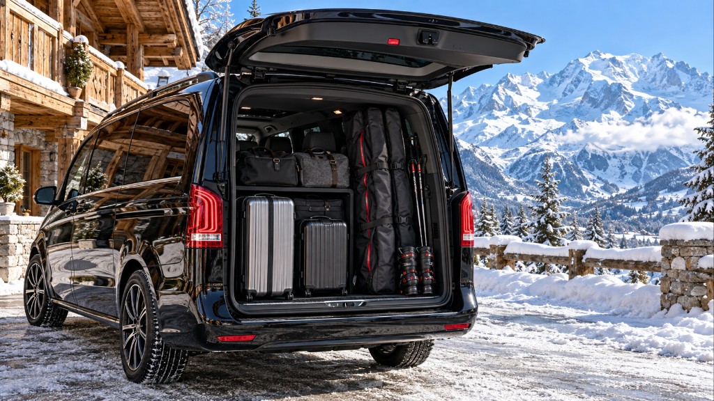Private van with ski luggage